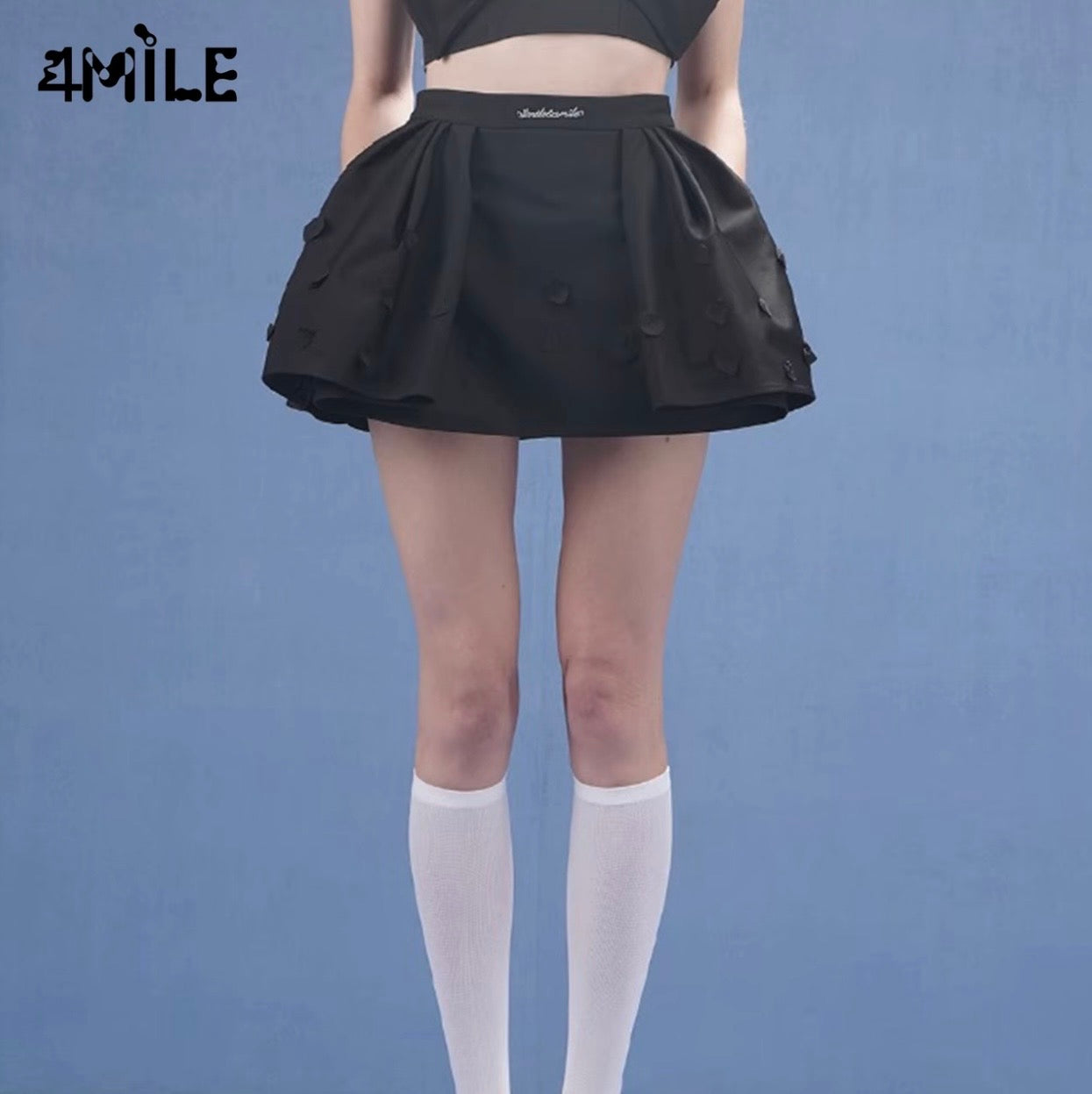 4MILE Spring/Summer New Heart Polka Dot Floral Tutu Skirt - Slimming, Anti-Exposure, High-Waisted, Sweet and Slimming Midi Skirt