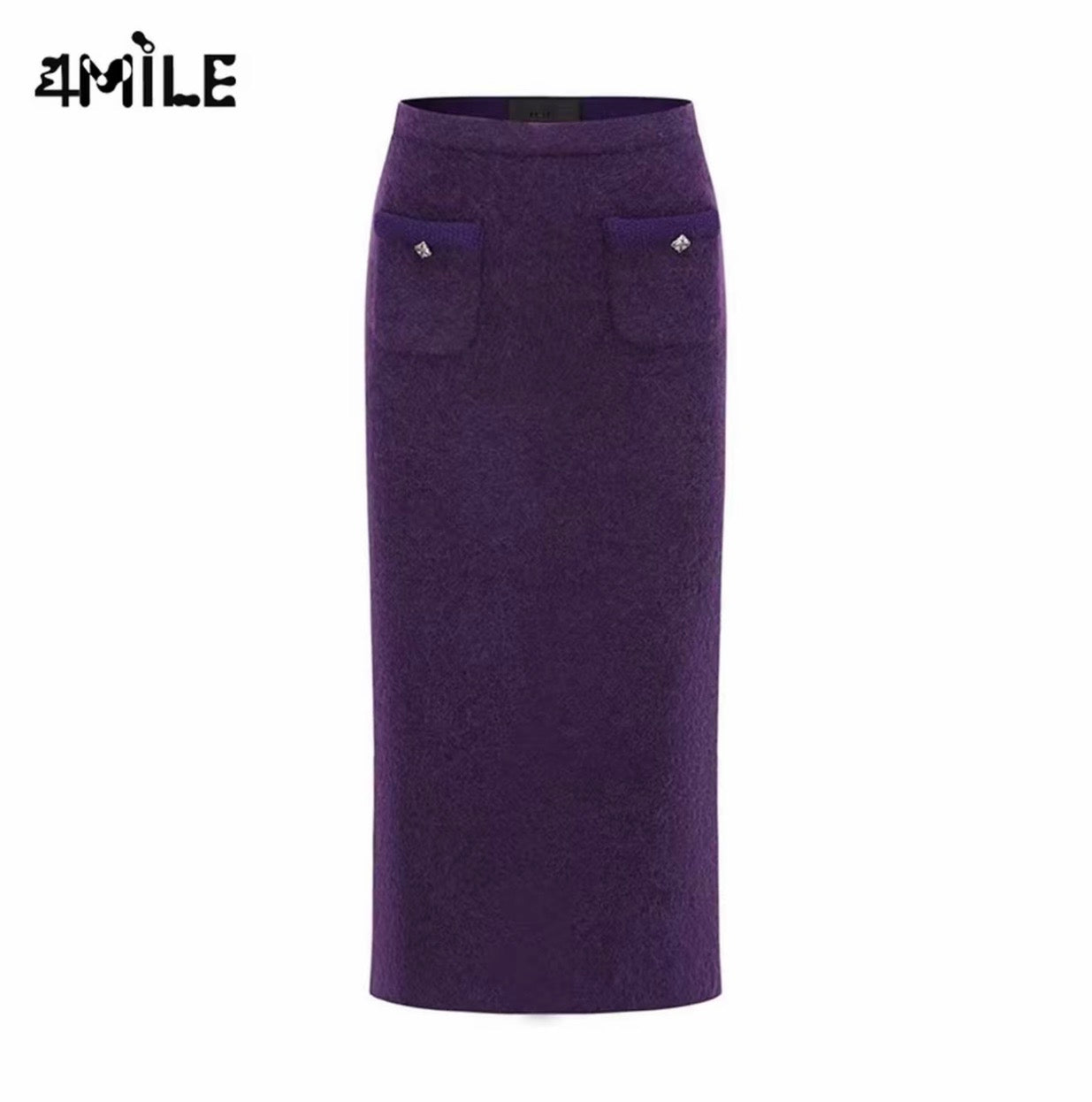 4MILE Autumn/Winter Elegant High-Waisted Maxi Skirt, Designer's Simple and Elegant Midi Skirt, Light Luxury Chanel Style